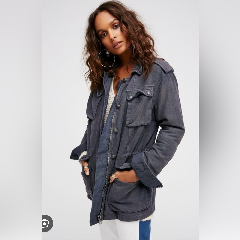 NWT Free People Washed denim blue Utility Jacket